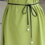 Ceinture tressée en cuir PU rétro pour femmes, ceinture en perles, ULen jean, robes, accessoires vestisens, polyvalent