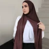 75*175cm facile à porter jersey hijab écharpe couleur unie fente modale instantanée hijab mince doux crème solaire pull tête enveloppement pour les femmes