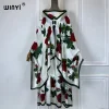 WINYI-Robe de soirée élégante pour femmes musulmanes, abaya dubaï, kaftan ample imprimé avec écharpe, deux pièces, été WINYI-Robe de soirée élégante pour femmes musulmanes, abaya dubaï, kaftan ample imprimé avec écharpe, deux pièces, été