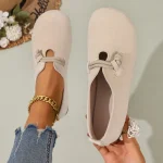 2025 Nouveaux appartements rétro – Mocassins peu profonds pour femmes, styles de couleur unie décontractés et confortables, bases polyvalentes au quotidien