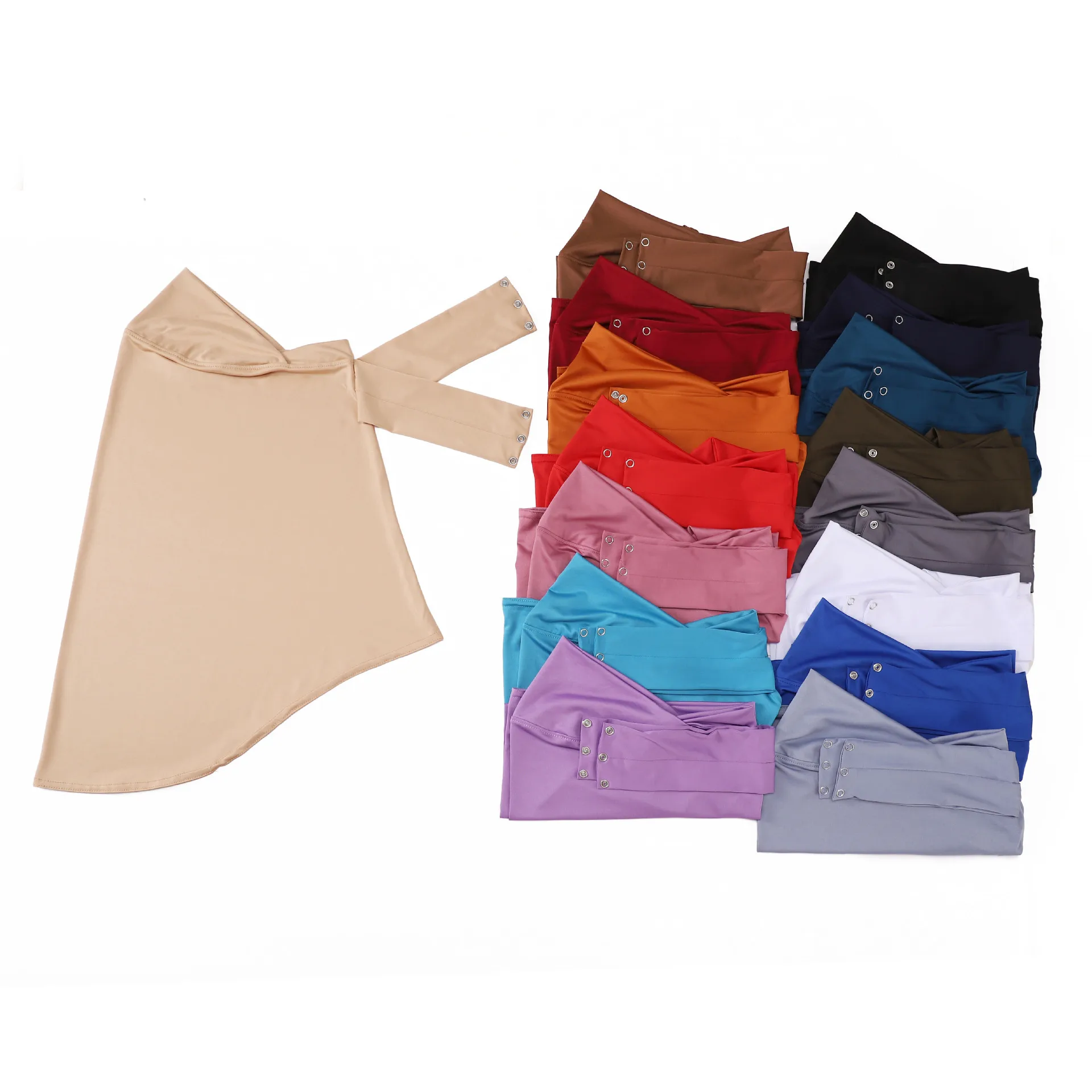 prêt à porter couverture complète intérieure instantanée hijab haute qualité jersey écharpe avec boutons à nouer femmes musulmanes turban casquette niqab amira
