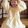 Robe de princesse d&rsquo;automne pour filles, couleur unie, manches longues, mode enfants filles, robes élégantes en dentelle, vêtements Boutique pour enfants