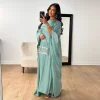 ramadan été manches chauve souris satin papillon abaya islam musulman maxi robe kebaya femmes caftan robe musulmane femme robes