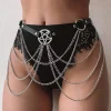 Femmes mode ceinture chaîne Style de rue ceinture avec chaîne gothique harnais chaîne bustier harnais taille ceinture vêtements accessoire