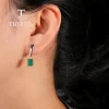 ensemble de bijoux en argent s925 avec agate verte naturelle, bague, boucles d'oreilles, collier, luxe, design élégant, cadeau de banquet pour les travailleurs et les dames