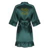 nouveau peignoir en satin vert femmes se marier mariée poule fête sœurs sqaud mère mariage robes de demoiselle d'honneur