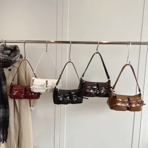 Sac sous les bras élégant avec nœud pour femme, avec Double poches, bandoulière réglable en cuir PU pour le travail, les voyages et les achats