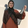 Hijabs à Paillettes avec Strass pour Femme, Châle Islamique Long, Écharpe de Tête, Couverture Complète, Rond Hijab, Écharpe de Sauna Musulmane Unie