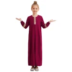Enfants filles robe musulmane Abaya maroc caftan islamique enfant vêtements à manches longues robe Maxi pour Eid Ramadan thème fête mascarade