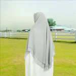 Double couche en mousseline de soie instantanée Hijab Amira femmes couleur unie Premium qualité mousseline de soie khimar couverture complète tête prêt à porter écharpe