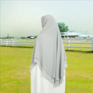 Double couche en mousseline de soie instantanée Hijab Amira femmes couleur unie Premium qualité mousseline de soie khimar couverture complète tête prêt à porter écharpe Double couche en mousseline de soie instantanée Hijab Amira femmes couleur unie Premium qualité mousseline de soie khimar couverture complète tête prêt à porter écharpe