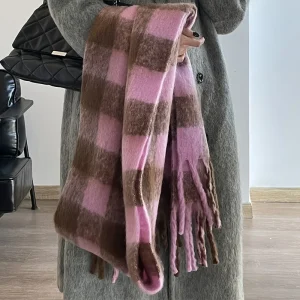 Écharpe vintage élégante pour femme – Écharpe carrée chaude et non extensible, sophistiquée pour les tenues quotidiennes et formelles