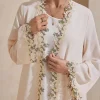 abaya musulman de style dubaï, broderie florale exquise, détails, idéal pour les occasions formelles de mariage du moyen orient, islam modeste