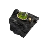 Bagues exagérées en cristal pour hommes et femmes, bijoux deux tons, or noir, géométrique, vert, bergame, cadeau de patients de mariage, 193.BR