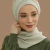Élégant plaine musulman instantané Turban Hijab femmes bandeau pour dames, conception de boucle en métal