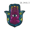 patchs de broderie main de fatima à paillettes, grande taille, mauvais œil, applique à coudre, accessoires vestisens, fournitures de couture, badge de sac