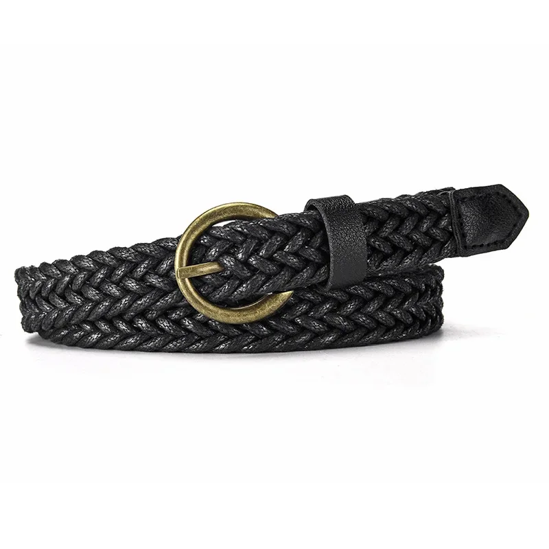 Ceinture de chemise décorative en corde de taille fine tissée rétro, ceinture pour dames à la mode, haute assortie, polyvalente, nouveau modèle, accessoire pour femmes