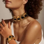 INS ensemble de bijoux pour femmes Design classique brillant collier bracelet mode 2 pièces ensemble de bijoux