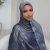 Écharpe hijab tissée aquarelle, en coton respirant, imprimé modal, écharpe islamique légère et douce pour femmes, châle de protection solaire