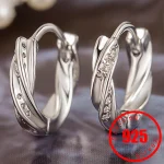 Boucles d&rsquo;oreilles en argent sterling 925 pour femmes, serties de Zircon, beau design unique, bijoux à breloques, cadeau de mariage