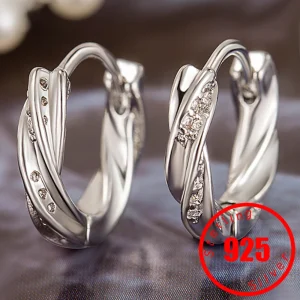 Boucles d&rsquo;oreilles en argent sterling 925 pour femmes, serties de Zircon, beau design unique, bijoux à breloques, cadeau de mariage
