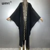 winyi abaya dubaï luxe kimonos lâche femme musulmane robes cardigan tenues de plage caftan plage couvrir robe de soirée maxi manteau