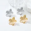 boucles d'oreilles à fleurs en acier inoxydable pour femmes, 2 pièces, tendance, voyage en plein air, carnaval, fête, festival, cadeaux d'habillage