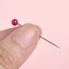 Épingles à coudre droites pour la confection de robes, tête de perle ronde colorée, points grossiers, outils de couture bricolage, positionnement, 38cm, 100 pièces par boîte
