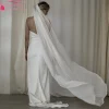 Ethereal-Voile de mariage en mousseline soyeuse, voile long simple et élégant avec peigne ZV078