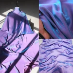 Tissu en Satin dégradé holographique, soie irisée de 150cm de large pour robe de mariée, voile de mariée, robe de bal, bricolage, couture, matériaux Hanfu