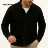 cardigan pour hommes pull hommes harajuku patchwork coupe ajustée tricoté pull manteau d'extérieur femme mode décontracté automne streetwear