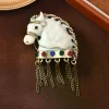 broches vintage cheval en strass pour femmes, glands unisexes, épingles cheval du zodiaque, sac à dos de fête de banquet, cadeaux, accessoires bijoux