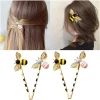 Épingles à cheveux décoratives en forme d'abeille, 1/2/4/6 pièces, jolies pinces à cheveux incurvées en métal pour tous courts et longs