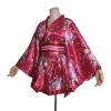 kimono court de style japonais pour femmes, imprimé yukata amélioré, costume de spectacle sur scène, cosplay