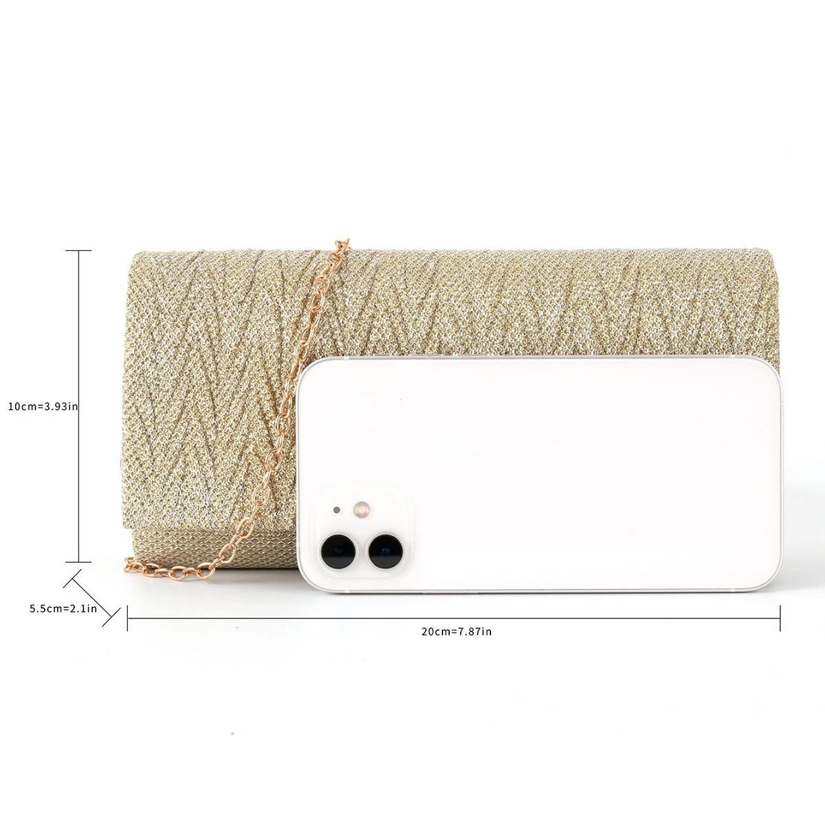 pochette : sac de dîner pour femme, sac de soirée plissé éblouissant et scintillant, sac à bandoulière à fond rond