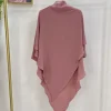 long khimar femmes musulmanes hijab 2 couches jazz crêpe ramadan prière eid hijabs islamique cravate dos foulard djellaba niqab jilbab
