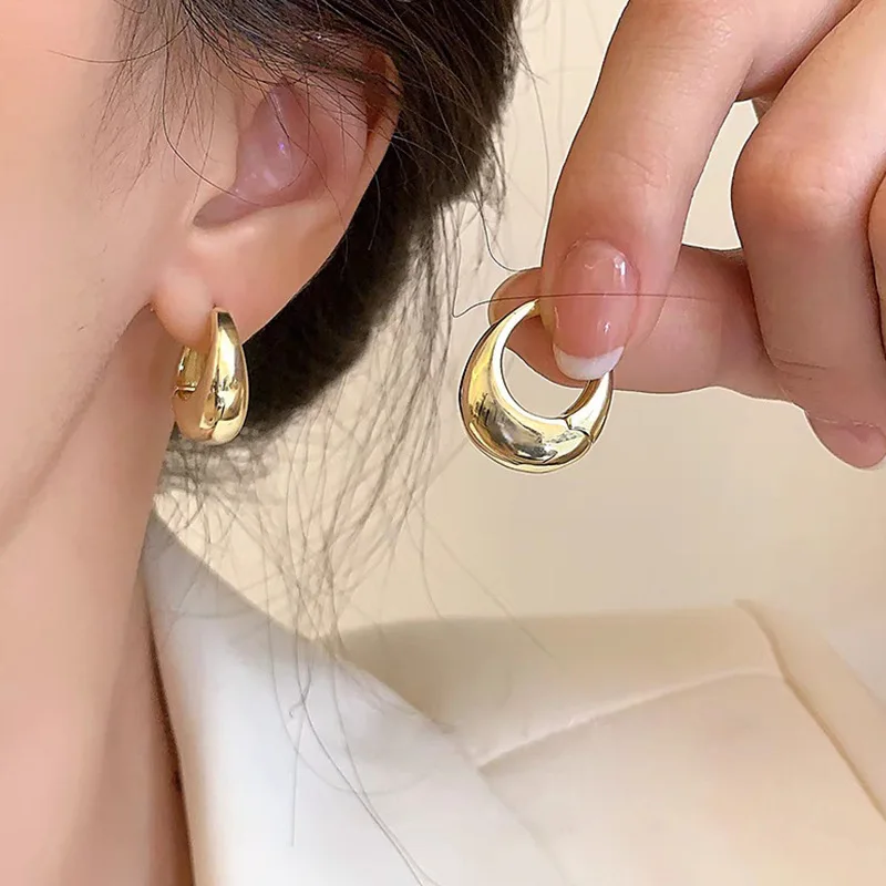 Boucles d'oreilles rondes vintage en argent regardé 925 pour femmes, boucles d'oreilles carillon en or, bijoux de prévention des allergies, accessoires de fête, cadeau