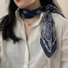 mode de luxe 70 cm satin carré foulard en soie pour les femmes cheveux main foulard poignet hijab enveloppes dame châle ruban bandana