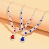 ensemble de boucles d'oreilles et collier en cristal, bijoux à la mode, boucles d'oreilles pendantes de luxe de qualité supérieure, design original, pendentif en zircon incrusté
