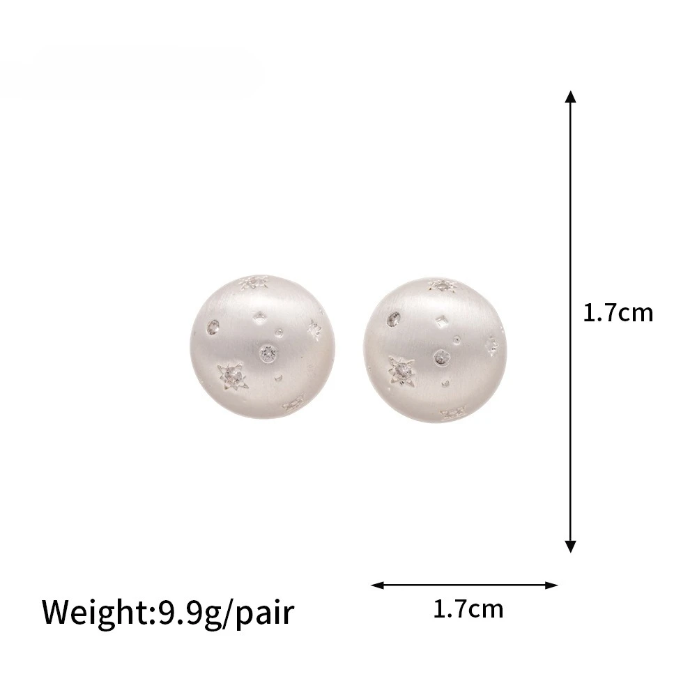 Boucles d'oreilles rondes semi-circulaires brossées, simples, minimalistes, incrustées de strass, accessoires d'oreille pour femmes et filles