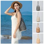 Sac à main tissé bohème tendance pour femme, sac à main ajouré fait à la main, Design exquis, sac à main de plage d&rsquo;été, saison d&rsquo;été