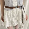 ceinture élégante de style ethnique rétro, ligne de cire, fleur, style bohème, chaîne de taille, décor de jean, denim occidental, ceinture tissée pour femmes, quotidien