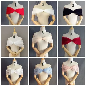 Accessoires de mariage dentelle réglable mariée haussements d&rsquo;épaules hors de l&rsquo;épaule col en v tour de mariage sur mesure haussements d&rsquo;épaules personnalisés