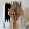 Écharpe de sauna hijab pour femmes, ramadan eid, abaya musulmane, 3 couches longues, tiens imar, vêtement de prière islamique, coiffure arabe, niqab