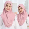 foulard musulman pour grandes filles, hijab uni, écharpe de sauna islamique, chapeau amira côtelé sur écharpe de sauna, belle écharpe pour fille de 10 ans