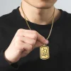 collier à breloques islamiques pour hommes, colliers rectangulaires arabes, cadeau de la présidence de l'islam, boîte de budgétaire musulman, bijoux fantaisie, allah