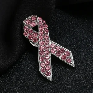 Strass cristal noir ruban broche mélancome Cancer peau Cancer ruban funéraire Badge broche Vintage épinglette