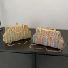 sac à main à poignée supérieure pour femmes, pochette de soirée colorée pour filles, grand sac de haute qualité à loquet décontracté pour les vacances d'été à la plage