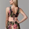 robe de soirée personnalisée en mousseline de soie pour femme, tenue de bal Élégante à motif floral, coupe trapèze, col en v froncé, longueur au sol, 2025