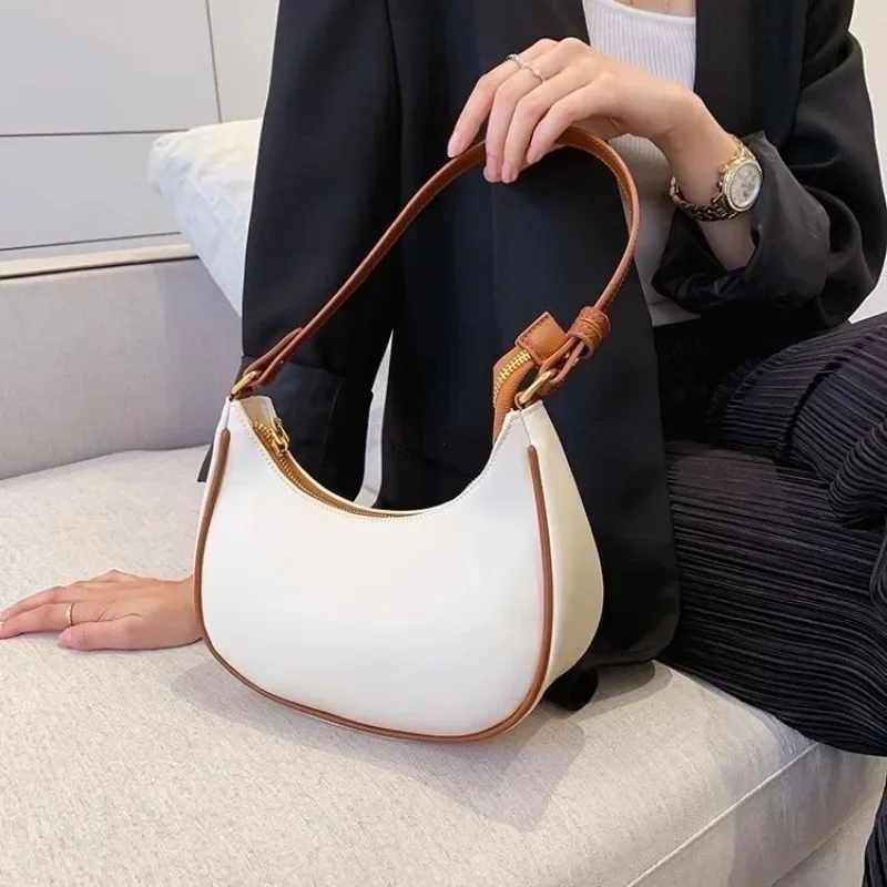 Sac à Main de Luxe en Cuir Solide pour Femme, Pochette de Styliste, Sous les Bras, Décontracté, pour le Shopping, Fourre-Tout